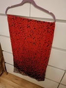 czerwona czarna apaszka w kropki print chusta szal szalik vintage w groszki