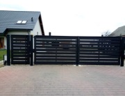 Brama dwudzielna i furtka sztachety metalowe