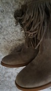 VIC botki kowbojki z fredzlami ze skory naturalnej roz 38/39