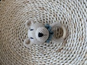 Grzechotka gryzak Miś Handmade rękodzieło