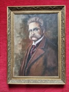 Stary obraz na płótnie sygnowany portret 1981