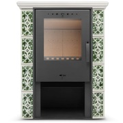 Piec kominek kaflowy wolnostojący koza JASMIN 10 kW kolor zielony