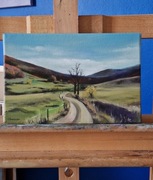 Obraz olejny pejzaż Beskid Niski 20x30cm, malowany ręcznie