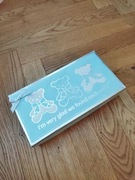 Pudełko dekoracyjne misie niebieskie srebrne groszki dziecięce tekturowe