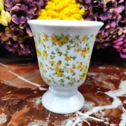 Porcelanowy kubek / pucharek na stopce - Żółte piwonie - 300 ml - Gallo