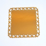 Scrapki Papierowe - Serwetka Serca średnia 2 szt. złota.