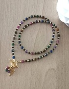 Kolorowy naszyjnik choker 7 czakr czakry skrzydło toggle rubin szafir turma