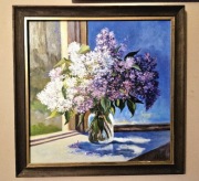 Obraz olejny Bukiet Bzów z ramą 