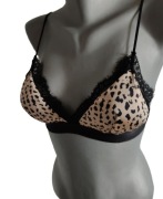 Markowy biustonosz panterka miseczki gąbeczki trójkąty r 70B Top Secret 