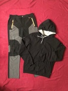 spodnie termo trekkingowe turystyczne męskie r.L grafit + bluza