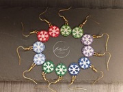Kolczyki z koralików miyuki/bombka ze śnieżką - handmade