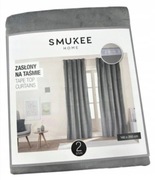 Zasłony na taśmie Smukee velvet aksamit 140 cm x 250 cm szary 