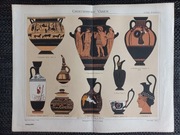Wazy greckie - duża chromolitografia 1897 r.