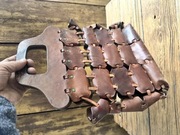 Ręcznie robiona torba skórzana plecionka PRL vintage – unikat, boho, retro