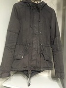 Kurtka parka przejściowa szara siwa z kapturem kieszonkami 34 H&M
