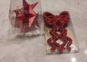 Ozdoby świąteczne gwiazdki i kokardki 