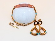 SYMBOL ATLANTÓW BRANSOLETKA KOLCZYKI KOMPLET BIŻUTERII