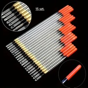 Zestaw 15 spławików w pięciu rozmiarach.