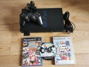 Konsola Sony PlayStation 2, PS2, pad, gry 