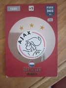 Karta piłkarska Panini FIFA 365 XL 2017 z herbem klubu AFC Ajax. 