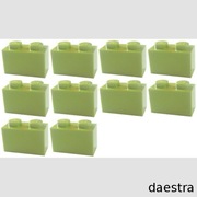 KLOCKI LEGO 3004 1x2 cegły, belki limonka - 10 szt.  