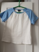 Biały t-shirt z błękitnymi rękawami r.42 News Look