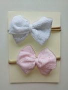 Zestaw opasek bezuciskowych kokardy haftowane