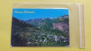 Stara amerykańska podpisana pocztówka ze znaczkiem i pieczęcią Colorado