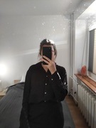 czarna elegancka koszula z wiskozy oversize L