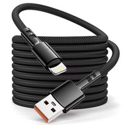 Kabel USB-A do IPhone 30 cm Czarny Do szybkiego ładowania Nowy