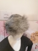 Czapka ewa polska produkcja ciepła! Sztuczny włos szary lis długie futro