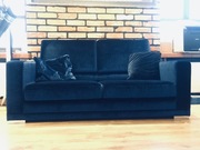 Sofa tkana niebieska 