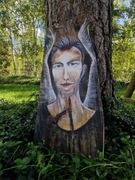 Obraz ręcznie malowany na drewnie – „Strażnik”