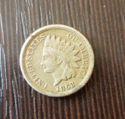 One cent 1863 głowa indianina rzadka.