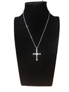 Naszyjnik ankier  z krzyżykiem 4 cm – stal szlachetna + czerwone pudełko