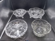 Zestaw 4 kryształowych misek/pater – stan kolekcjonerski 