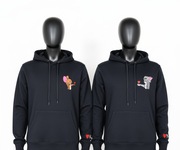 Komplet 2 bluz z kapturem dla pary Tom i Jerry + inicjały