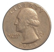 1/4 QUARTER DOLLAR 1986 USA