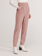 Reserved cygaretki różowe pudrowe paperbag spodnie balonowe luźne Barbie S