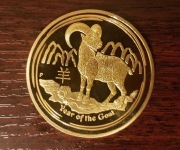 Year of the Goat - replika złotej monety