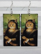 Mona Lisa rudy kot Leonardo da Vinci decoupage grafika obraz Handmade