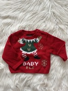 Sweter świąteczny niemowlęcy czerwony 3m