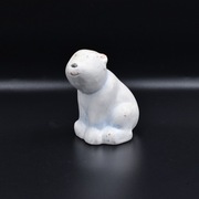 Figurka ceramiczna biały niedźwiedź miś styl rustykalny folk vintage 60s