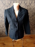 czarna prązkowana marynarka vintage