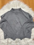Sweter damski szary półgolf