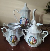 Porcelana Vintage Serwis Kawowy Trzy Gracje PRL Zestaw Porcelany