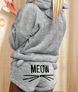 Komplet piżama z uszkami bluza + szorty M