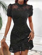 ZARA SUKIENKA KORONKA NOWA ELEGANCKA BLACK CZARNA