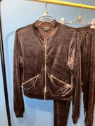 Dres s.Moriss welurowy komplet S XS czekoladowy brąz