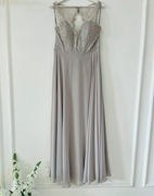 Suknia szara maxi koronka na wesele 42 XL